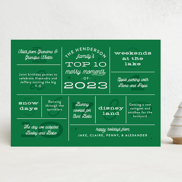 "Merry Moments" - Holiday Cards in Evergreen by Sarah Brown - Front