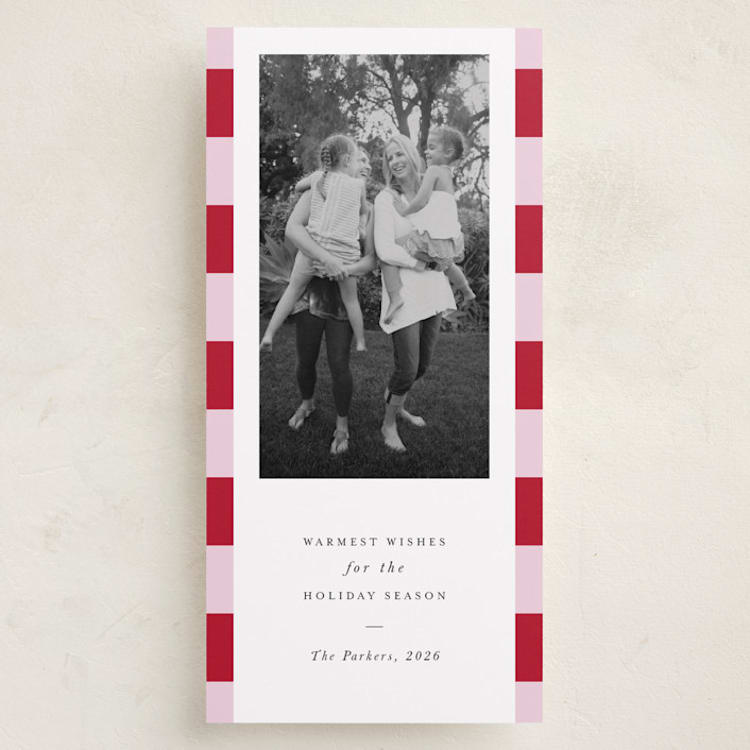 "Modern Cheer" - Holiday Cards in Candy Cane by Chryssi Tsoupanarias - Front