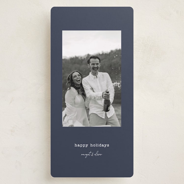 "Typed" - Holiday Cards in Midnight by Kristen Knechtel - Front