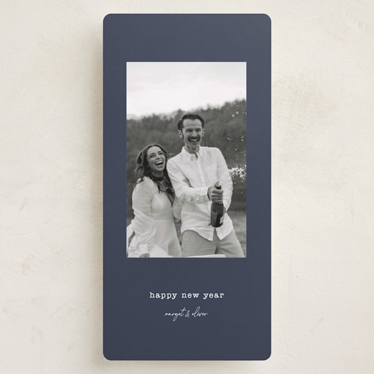 "Typed" - Holiday Cards in Midnight by Kristen Knechtel - Front