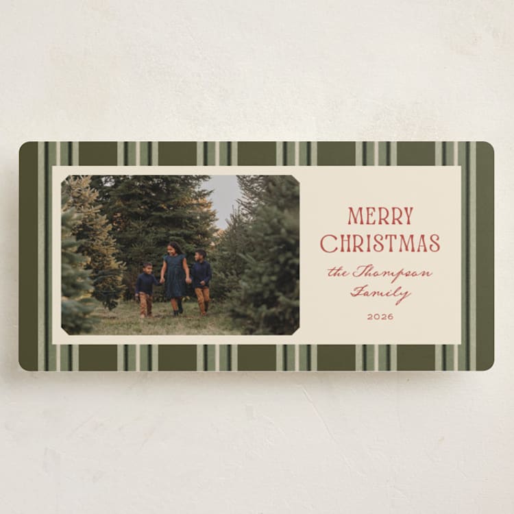 "Antique Stripes" - Holiday Cards in Pine by Robert and Stella - Front
