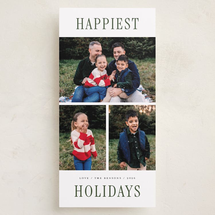 "Stacked Trio" - Holiday Cards in Wreath by Michelle Taylor - Front