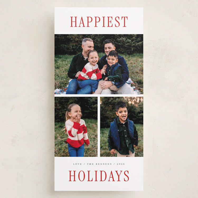 "Stacked Trio" - Holiday Cards in Holly by Michelle Taylor - Front