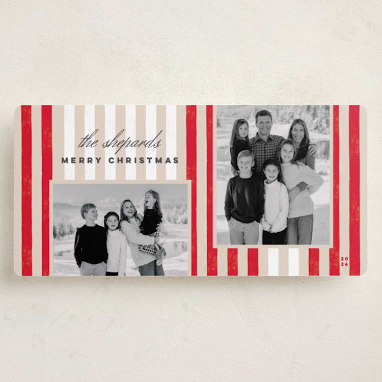 "Vintage Stripes" - Holiday Cards in Candy Cane by Stacey Day - Front