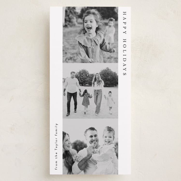 "Stacked Photo Strip" - Holiday Cards in Tuxedo by Alethea and Ruth - Front