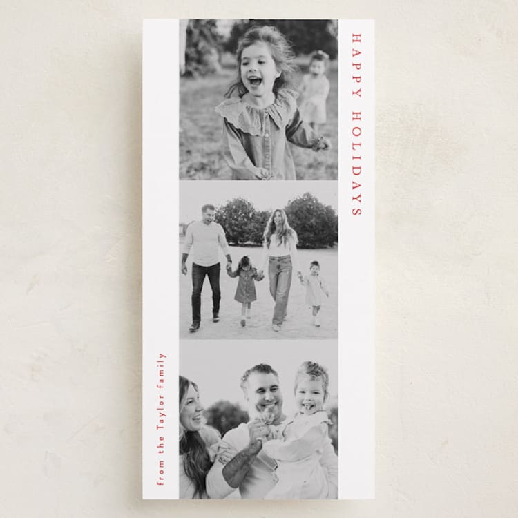 "Stacked Photo Strip" - Holiday Cards in Santa by Alethea and Ruth - Front