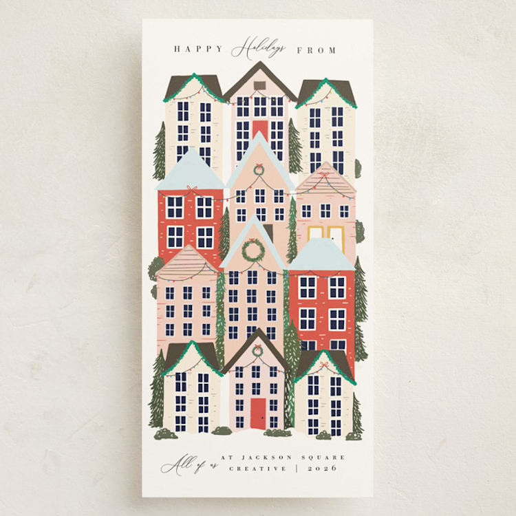 "Holiday Village" - Holiday Cards in Snow by Hannah Williams - Front