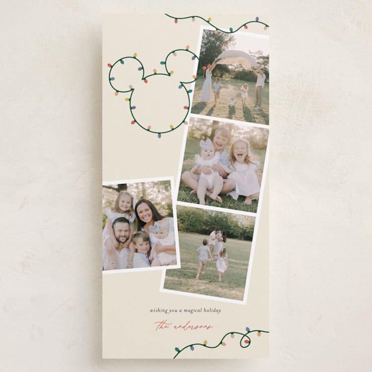 "Disney's Mickey Glowing Lights" - Holiday Cards in Gumdrop by Sarah Hawkins Designs - Front