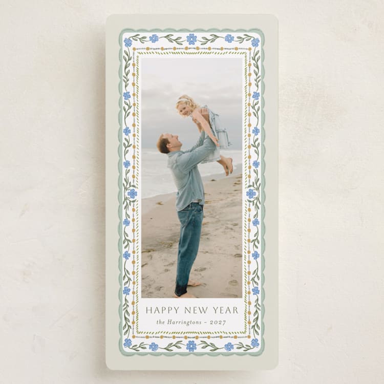 "Flourish frame" - Holiday Cards in Balsam Fir by Lucrecia Caporale - Front