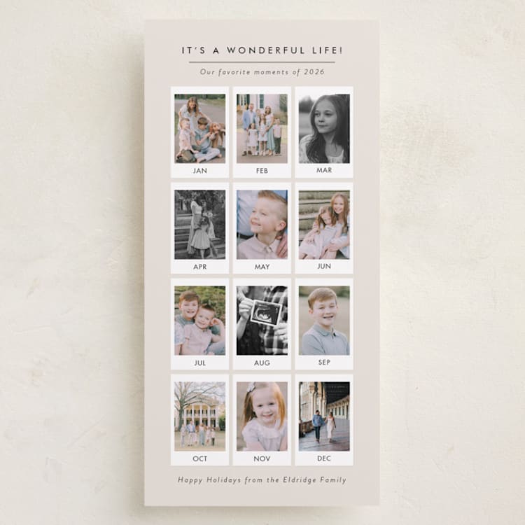 "A Wonderful Life" - Holiday Cards in Ecru by Meggy Masters - Front