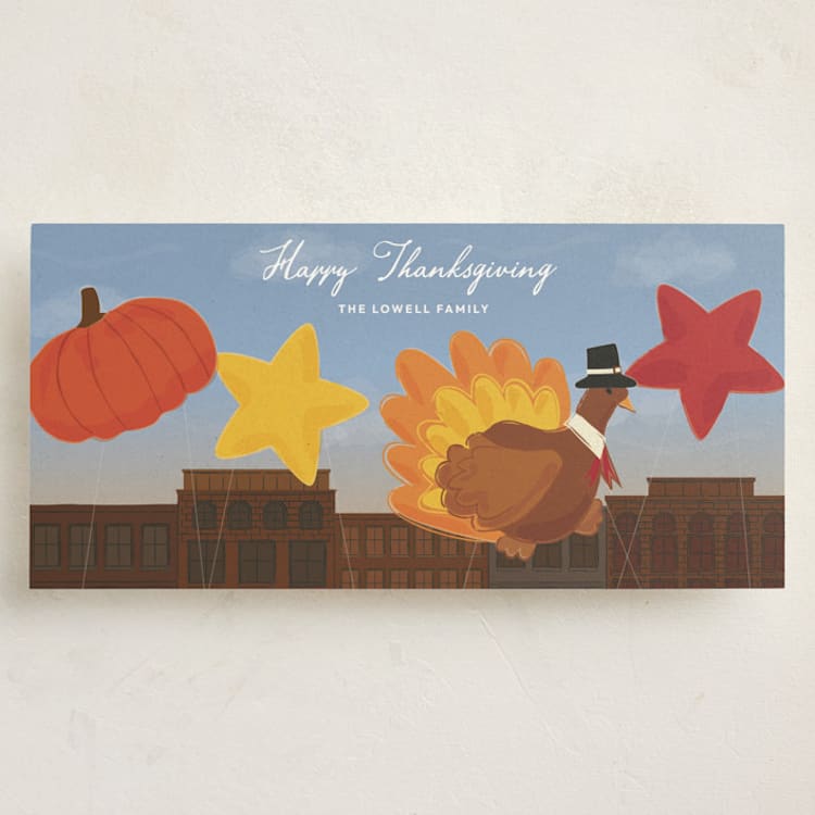 "Thanksgiving Parade" - Holiday Cards in Autumn by Jennifer Lew - Front