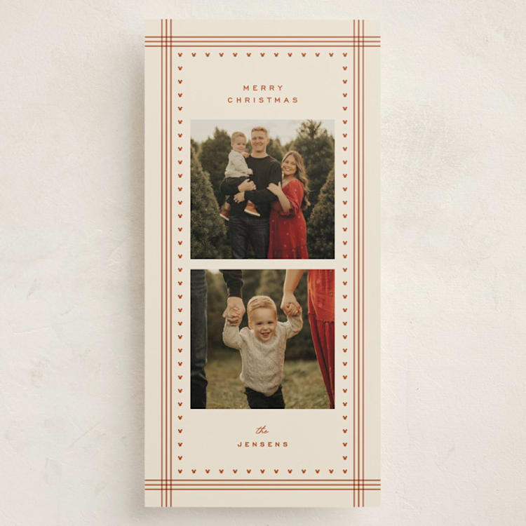 "Disney's Stitched Mickey" - Holiday Cards in Rust by Ellen Schlegelmilch - Front
