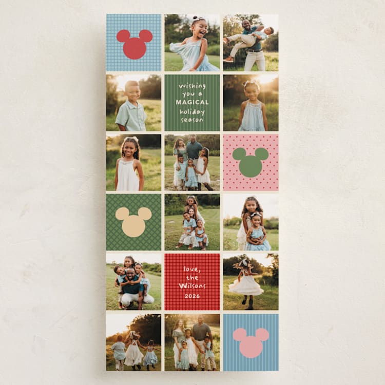 "Disney’s Mickey preppy snapshots" - Holiday Cards in Candy Cane by Creo Study - Front