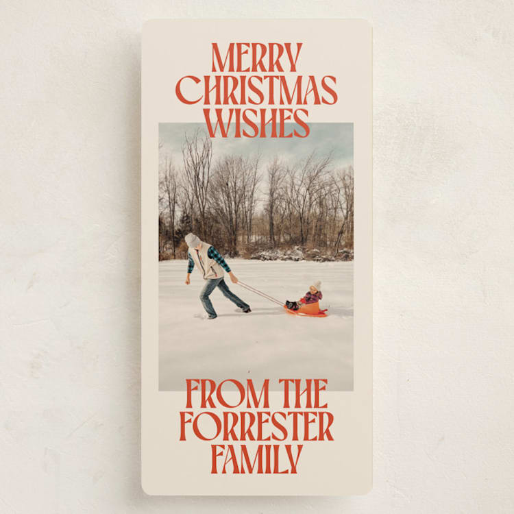 "Tall Type Stack" - Holiday Cards in Peppermint by Ekko Studio - Front