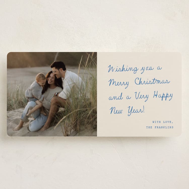 "Little Letter" - Holiday Cards in Cobalt by Kercia Jane - Front