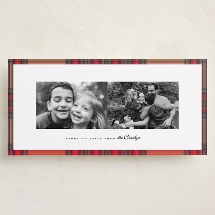 "Stewart Frame" - Holiday Cards in Holly Berry by Olivia Kanaley Inman - Front