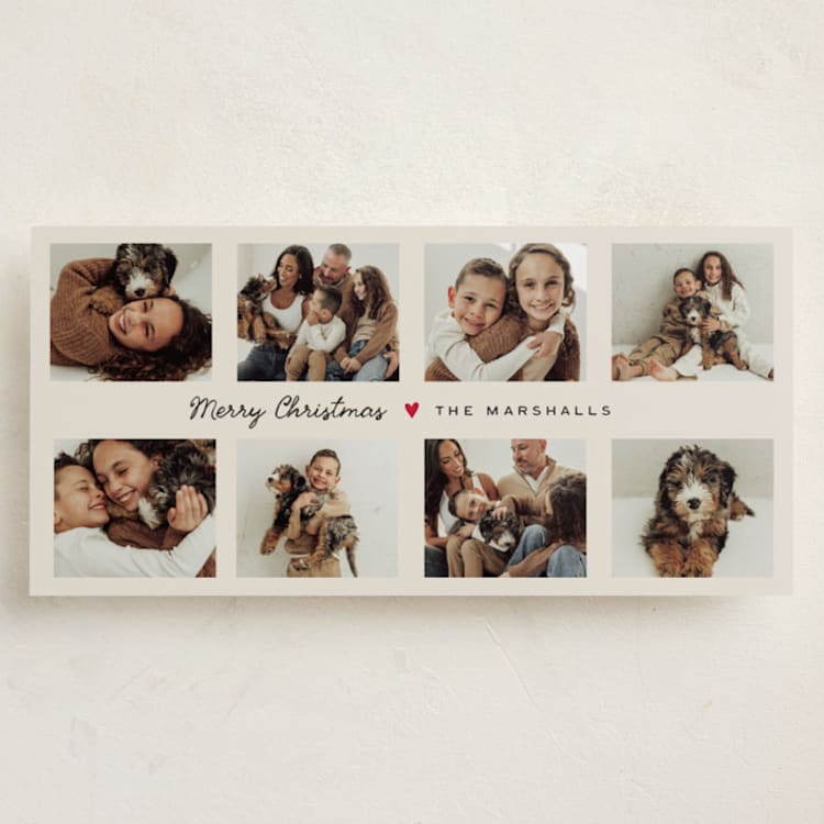 "Simple Grid" - Holiday Cards in Champagne by Ilene Guy - Front