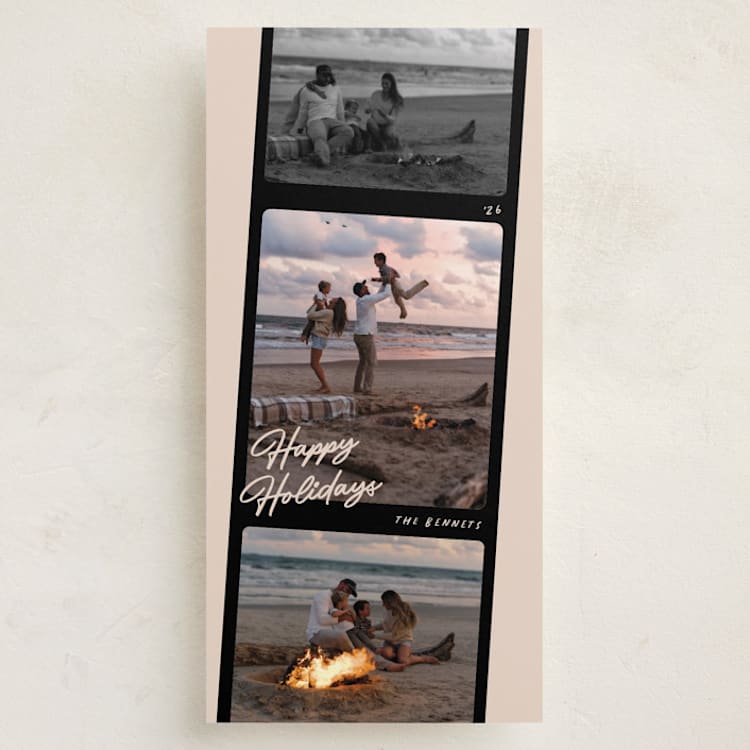 "On Film" - Holiday Cards in Coal by Pixel and Hank - Front