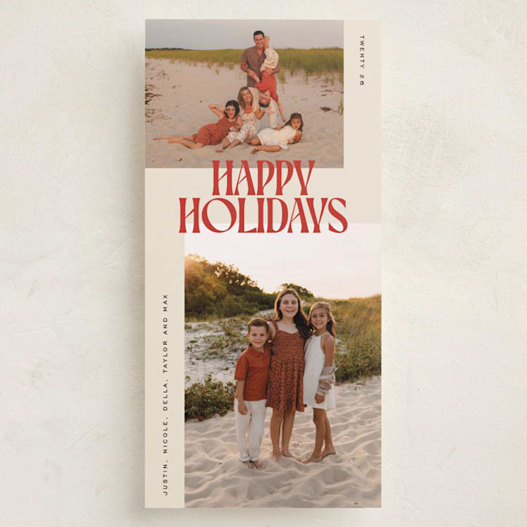 "Retro Duo" - Holiday Cards in Candy Cane by Ekko Studio - Front