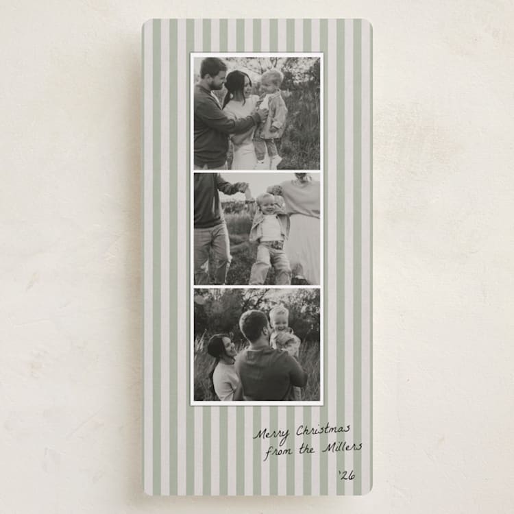 "Fabric Photostrip" - Holiday Cards in Pine by Emily Betts - Front