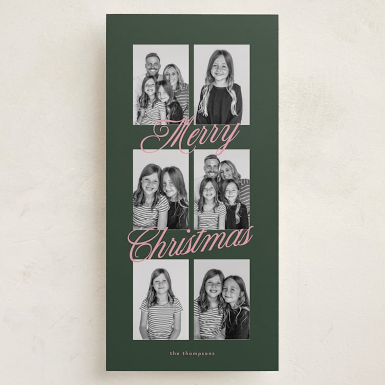 "Script Collage" - Holiday Cards in Wreath by Lucrecia Caporale - Front