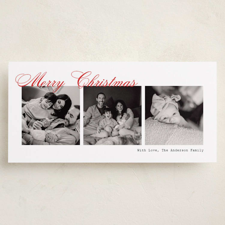"Elegant Script Collage" - Holiday Cards in Snow by Cass Loh - Front