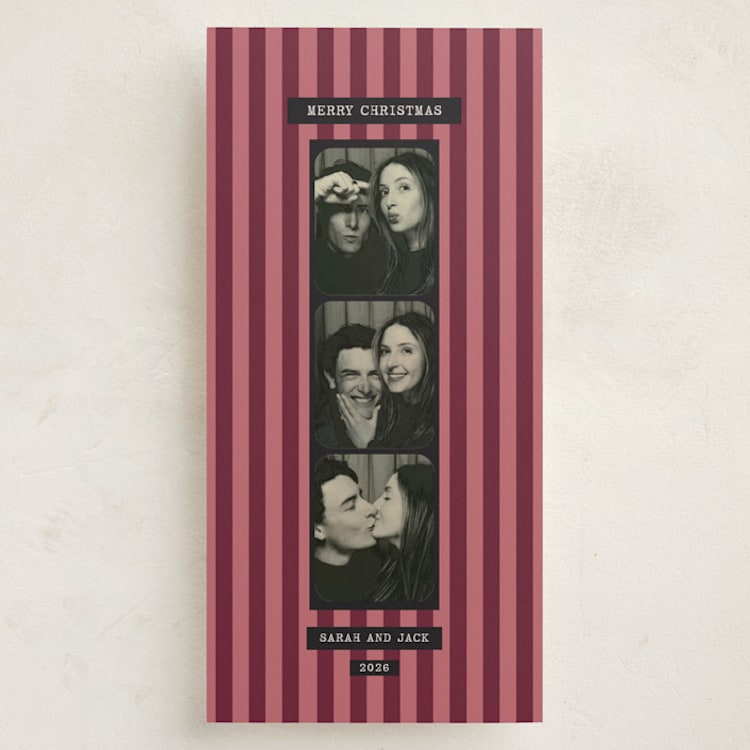 "Candy Stripe Christmas" - Holiday Cards in Mulled Wine by Rina Ozum - Front