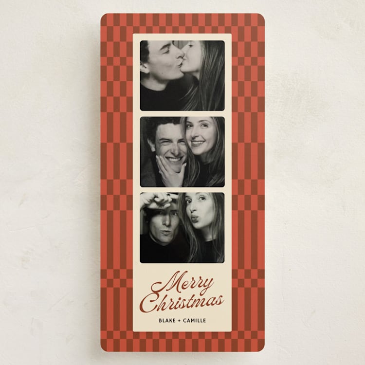 "Checker & Charm" - Holiday Cards in Mulled Wine by Camille Pearson - Front