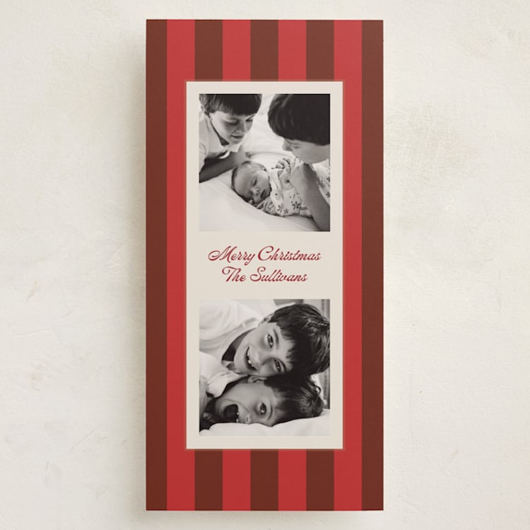 "Duo" - Holiday Cards in Cranberry by Julie Murray - Front