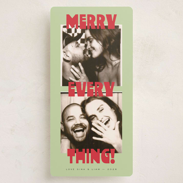 "Merry Everything" - Holiday Cards in Elf Shoes by Emily Sabol Goss - Front