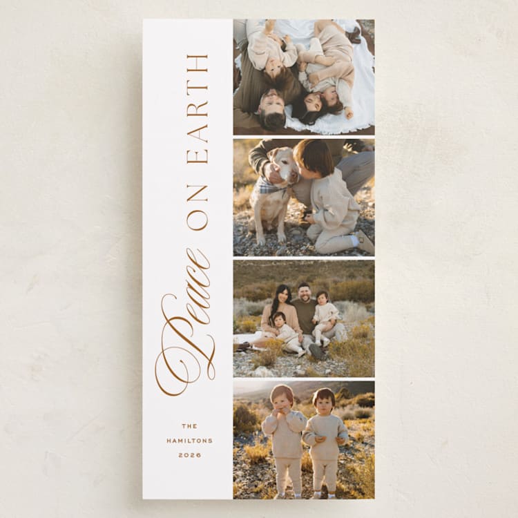 "Peace Four" - Holiday Cards in Cinnamon by Emily Betts - Front