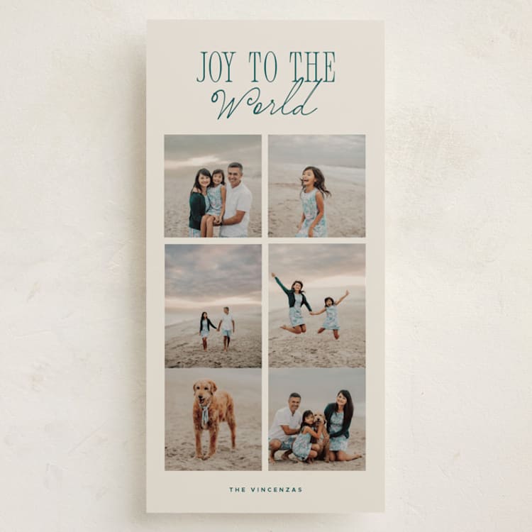 "Cross" - Holiday Cards in Teal by Corinne Malesic - Front