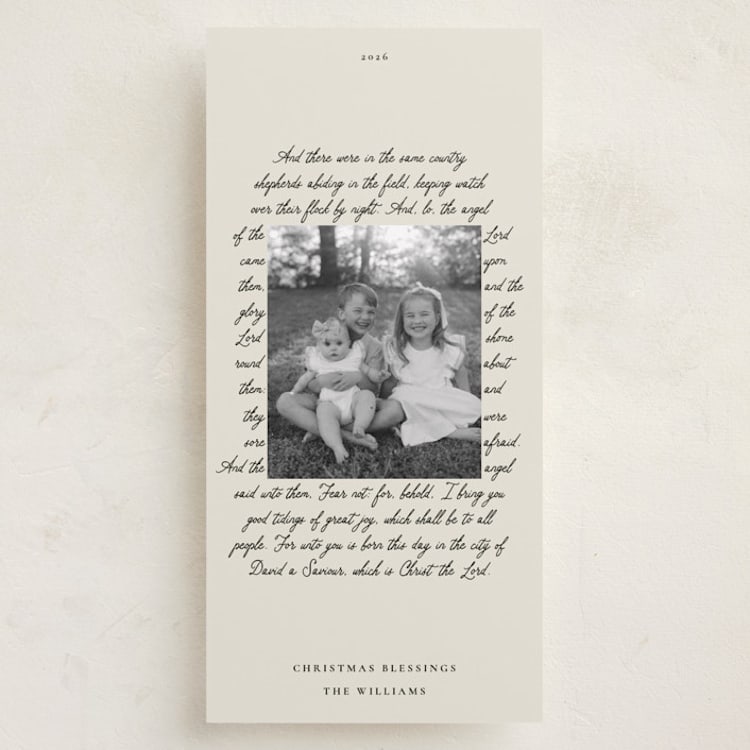 "Handwritten Holiday" - Holiday Cards in Cream by Robert and Stella - Front