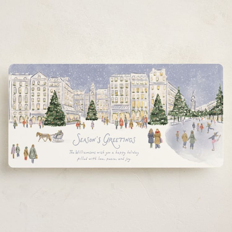"Wintertime in the City" - Holiday Cards in Powder by Jenna Holcomb - Front