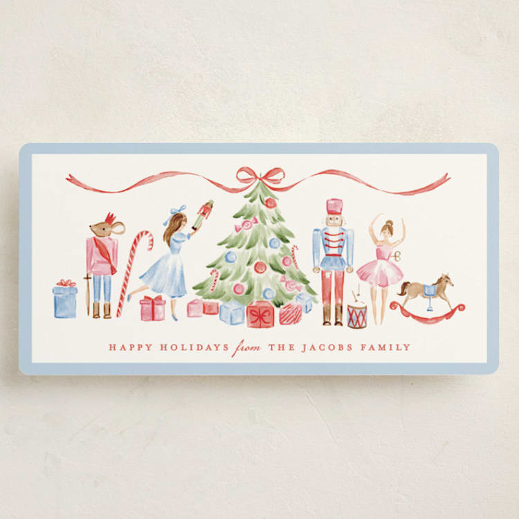 "Nutcracker scene" - Holiday Cards in Poinsettia by Sarah Knight - Front