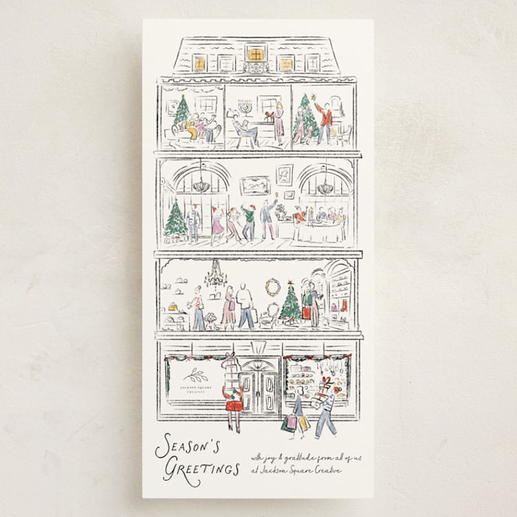"Joyful Season" - Holiday Cards in Stocking by Jenna Holcomb - Front
