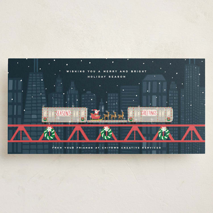 "Chicago Santa Train" - Holiday Cards in The Loop by Erin German - Front