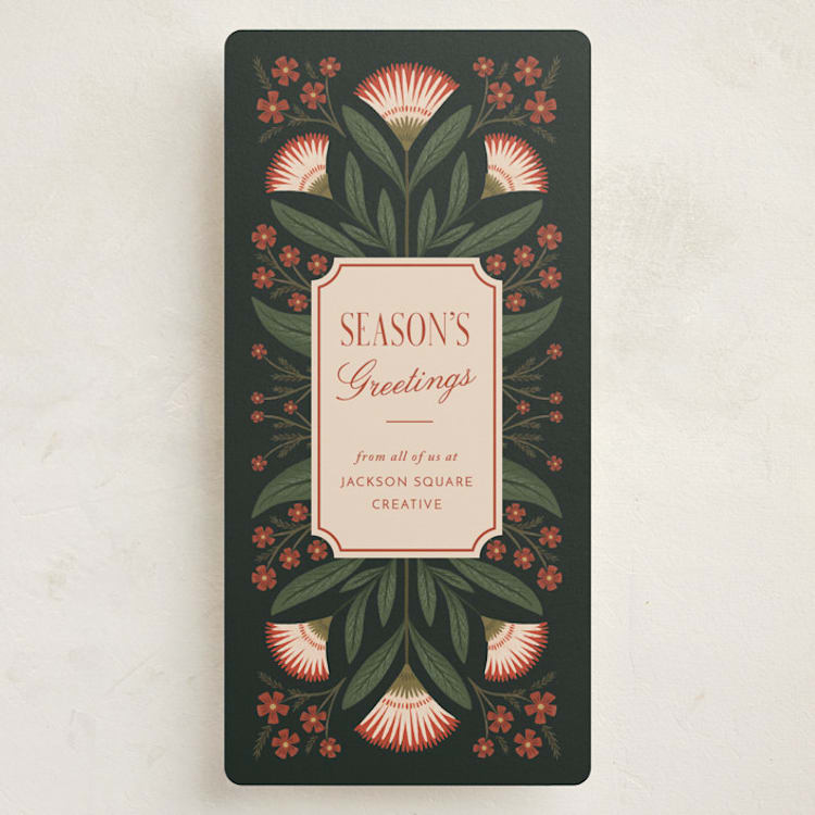 "Folk Frame" - Holiday Cards in Forest by Laura Hankins - Front