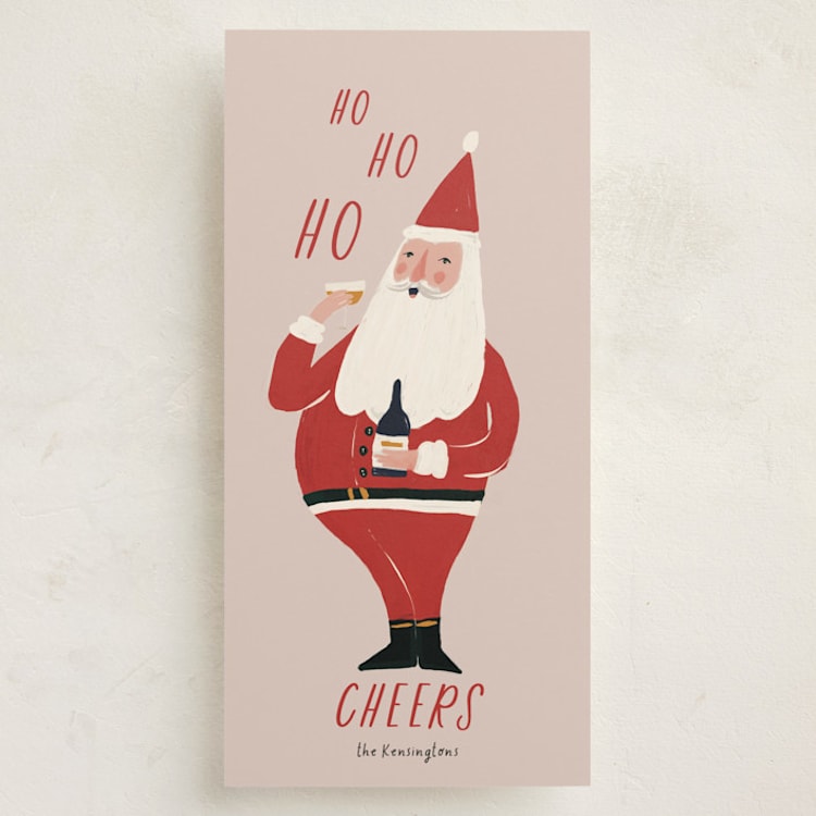 "Merry Sips" - Holiday Cards in Petal by Lucrecia Caporale - Front