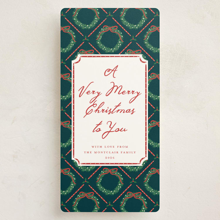 "A Very Merry Christmas" - Holiday Cards in Wreath by Erin German - Front