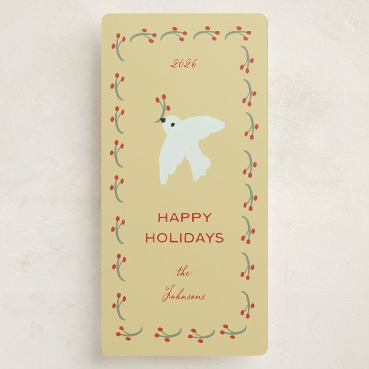 "Berry & Bird" - Holiday Cards in Mustard by Ani Somi - Front