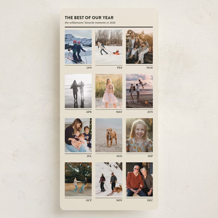 "Calendar" - Holiday Cards in Champagne by Jenna Holcomb - Front