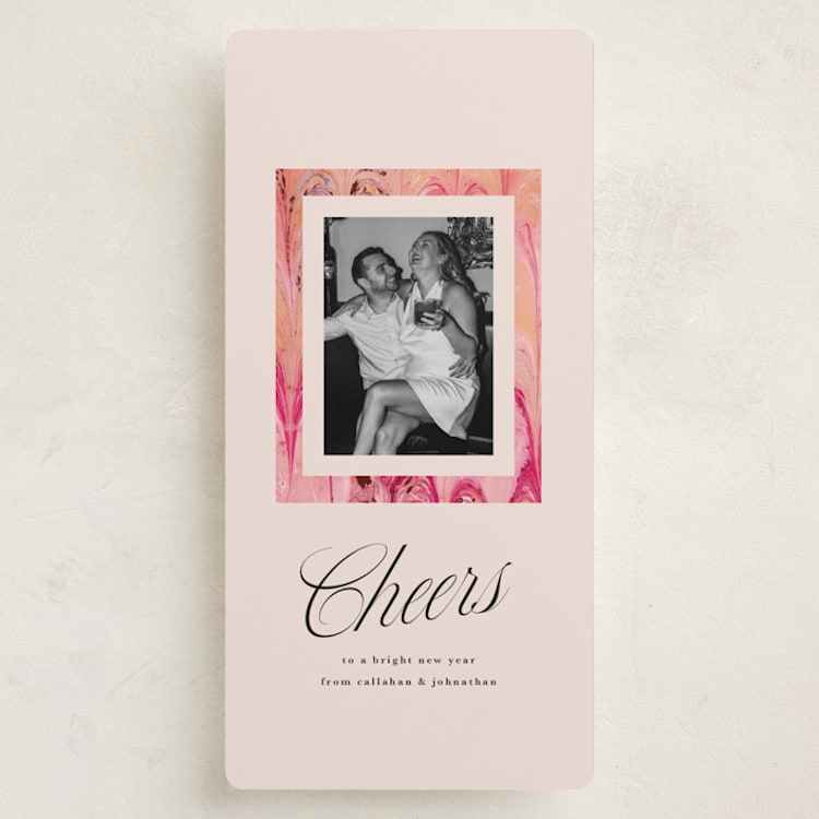 "Marbled Frame" - Holiday Cards in Sherbet by Olivia Kanaley Inman - Front
