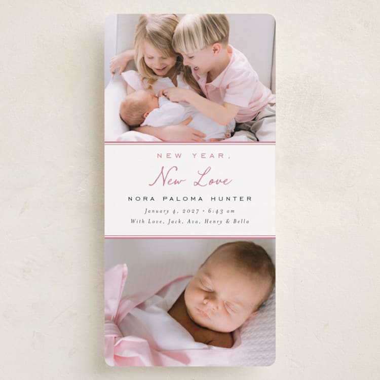 "New Year, New Love" - Holiday Cards in Blush by Nicoletta Savod - Front