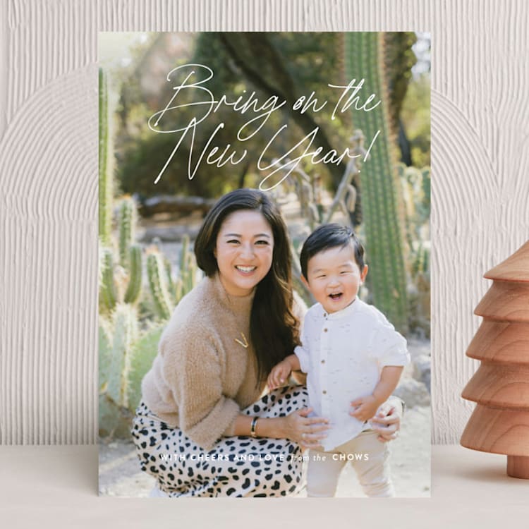 "Bring on the New Year!" - Holiday Cards in Snow by Anelle Mostert - Front