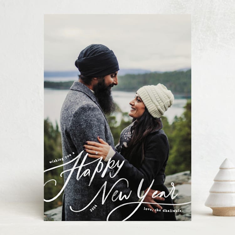 "Swinging new year" - Holiday Cards in Icicle by Creo Study - Front