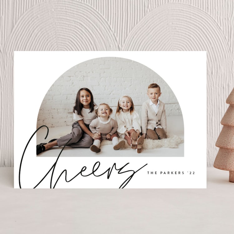 "Arched Cheers" - Holiday Cards in Snowflakes by Jessica Corliss - Front