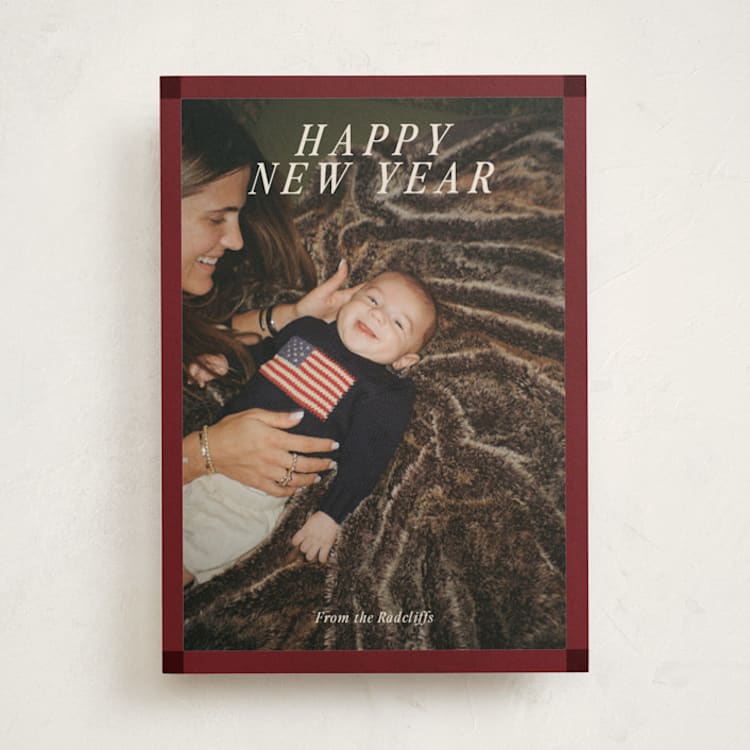 "Patchwork" - Holiday Cards in Burgundy by Ani Somi - Front