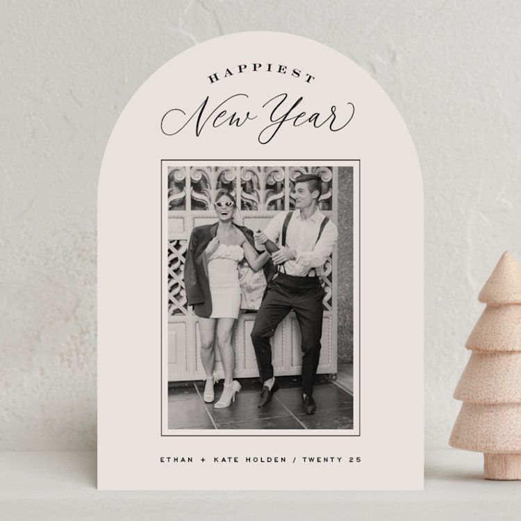 "Chic New Year" - Holiday Cards in Ecru by Hooray Creative - Front