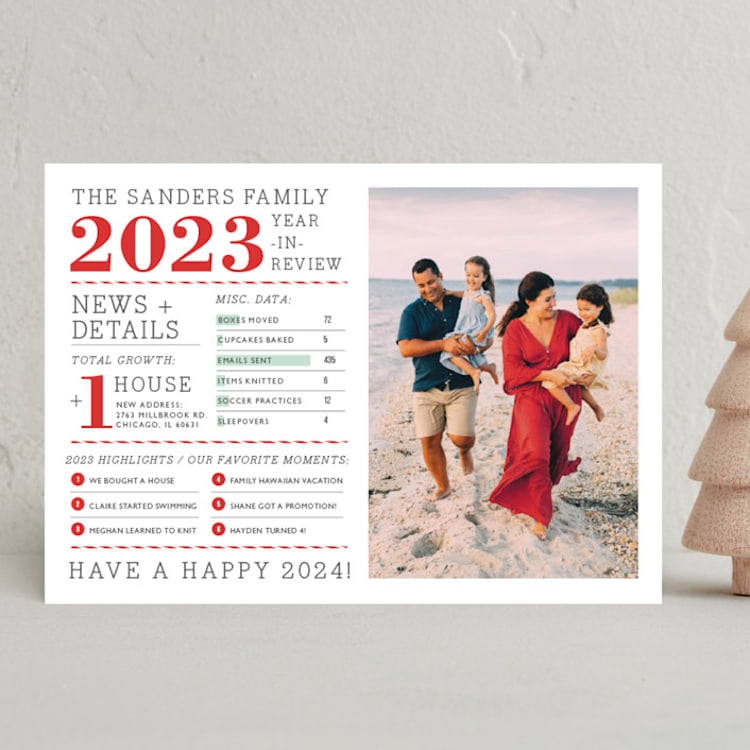 "Family Year in Review" - Holiday Cards in Holly by cambria - Front